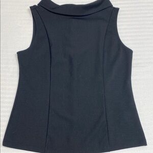 Banana Republic Top Tank Modern Sleeveless Black Silver Button Size Extra Small